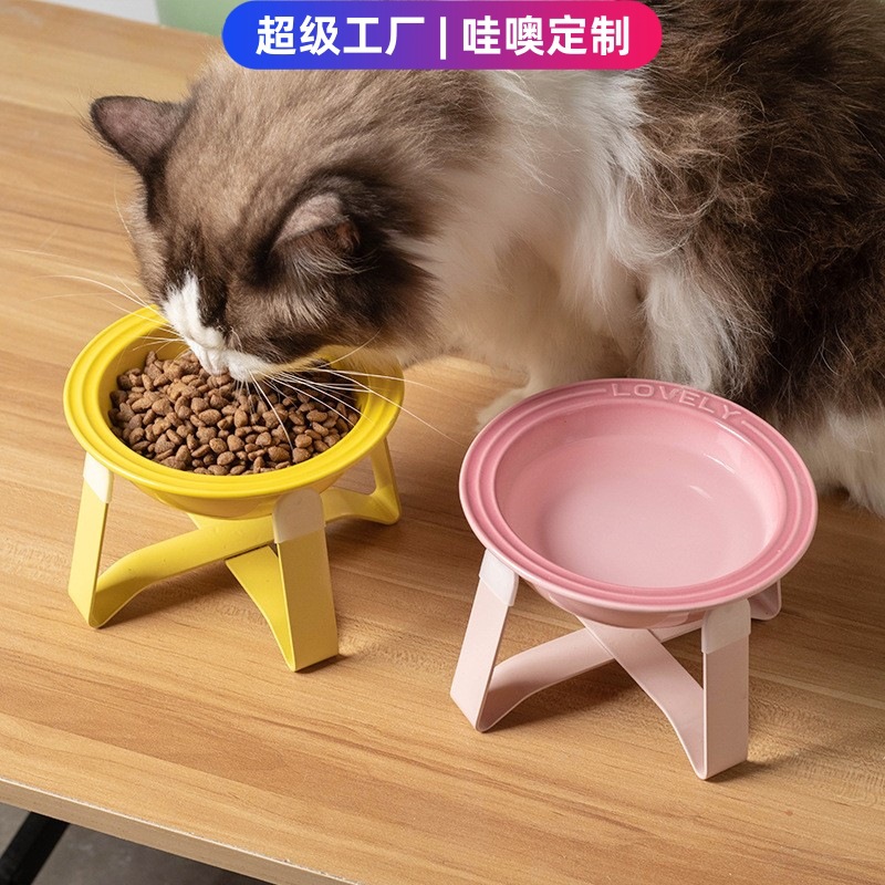 Wow, custom-made French cat bowl, pet bowl, ceramic cat bowl stand, protecting cervical vertebrae, cat bowl, small pet dog bowl