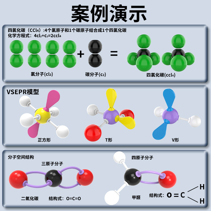 The LX-0604 atomic sphere electron cloud VSEPR spherical scale model of the molecular structure model in junior and senior high school chemistry Specification image