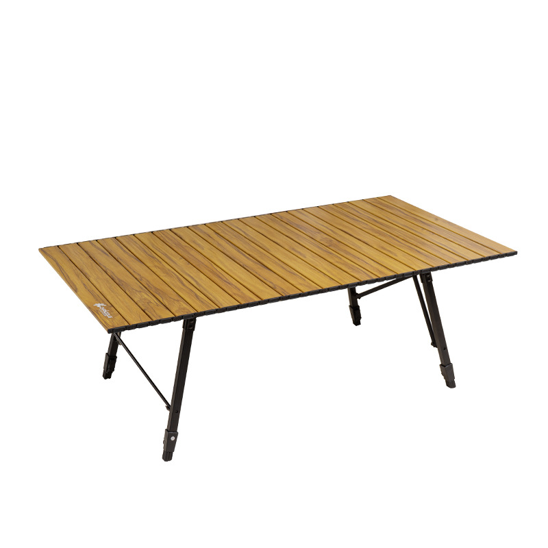 Xanuoduoji outdoor aluminum alloy egg roll table, portable camping table with adjustable height, double-layer folding table Item Picture