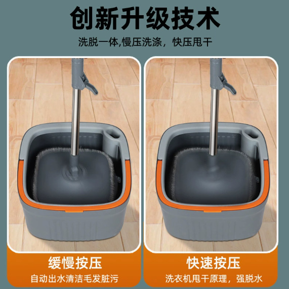 New household lazy person's clean and dirty separation mop, square mop with bucket, clean with one mop, no need for hand washing, household absorbent plate Application Scenario