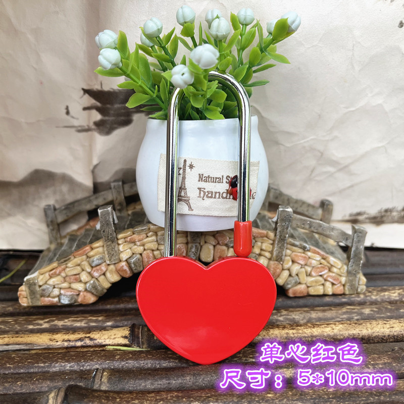 厂家直销彩色 同心锁 许愿锁 长寿锁 连心锁爱情锁景区工艺品LOGO产品图