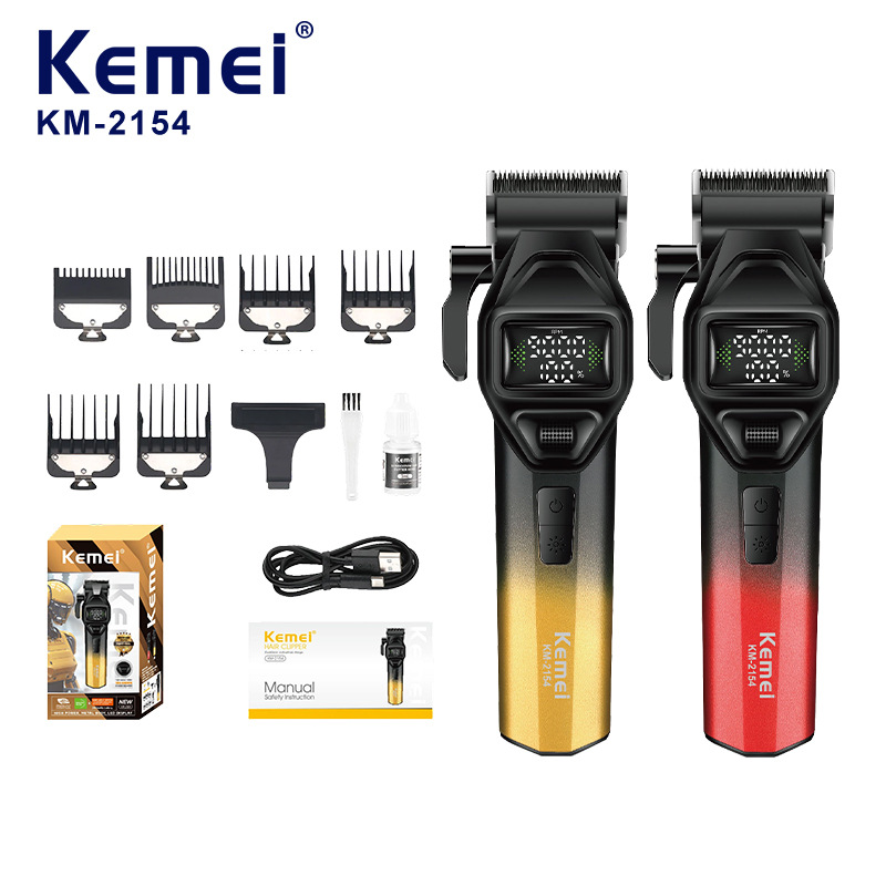 Cortador de pelo profesional KM-2154 cortador de pelo transfronterizo para salones de peluquería con pantalla digital especial cortador de pelo
