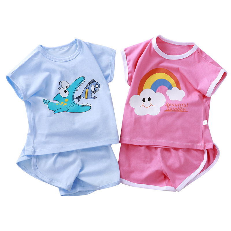 童装/婴儿纯棉套装礼盒/童装女童短/服装/宝宝套装夏季白底实物图