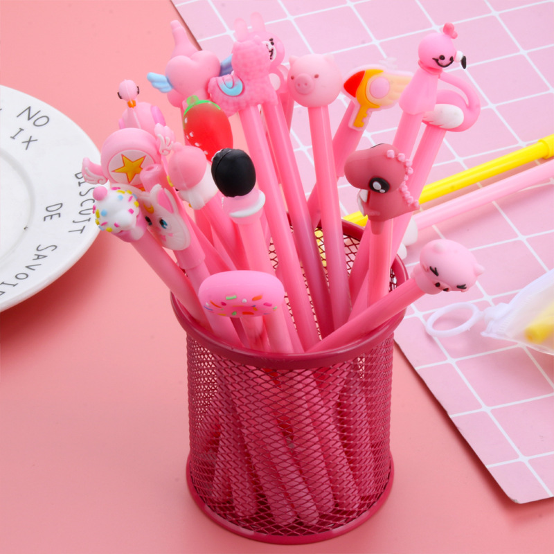 A new and cute cartoon creative black pen for students, a super adorable cartoon gel pen set for girls Item Picture