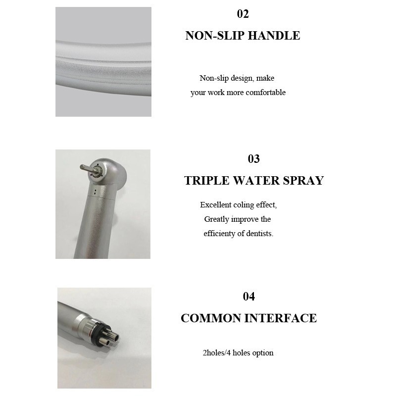 Cross-border exclusive dental high-speed mobile phone 2-hole water spray atomization press high-speed mobile phone set with anti-suction reverse corner design details Picture