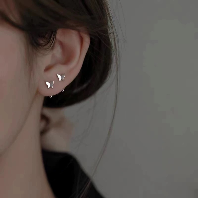 S925 Silver Ear Stud earrings for women's ear piercings, a new bestseller in 2025 with a niche design. The ear bone stud earrings exude a sense of high-end quality Specification image