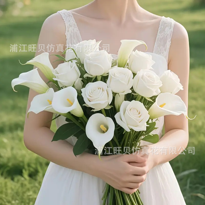 12支领证手捧花影楼旅拍摄影韩式新娘手捧花婚纱拍照道具手工花束