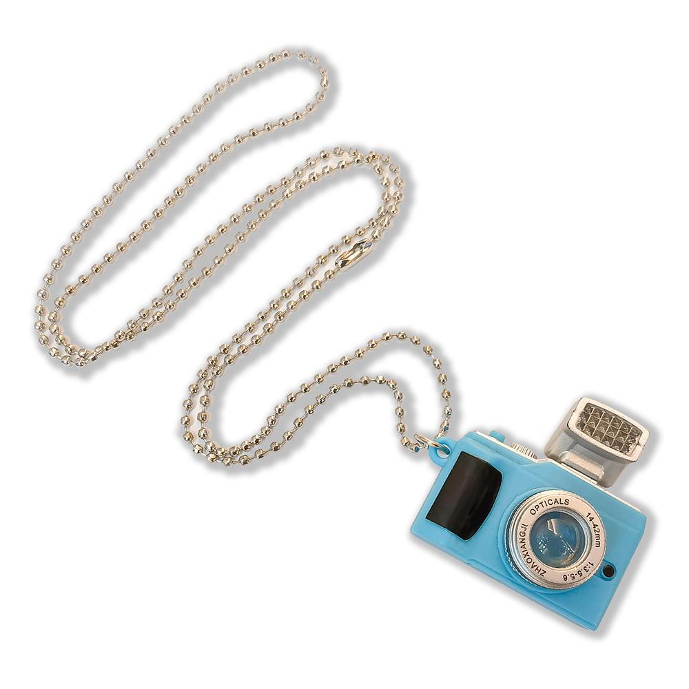 A popular light-emitting small camera with LED lights, a keychain that emits light, a camera necklace, a pendant, and a creative gift keychain Item Picture