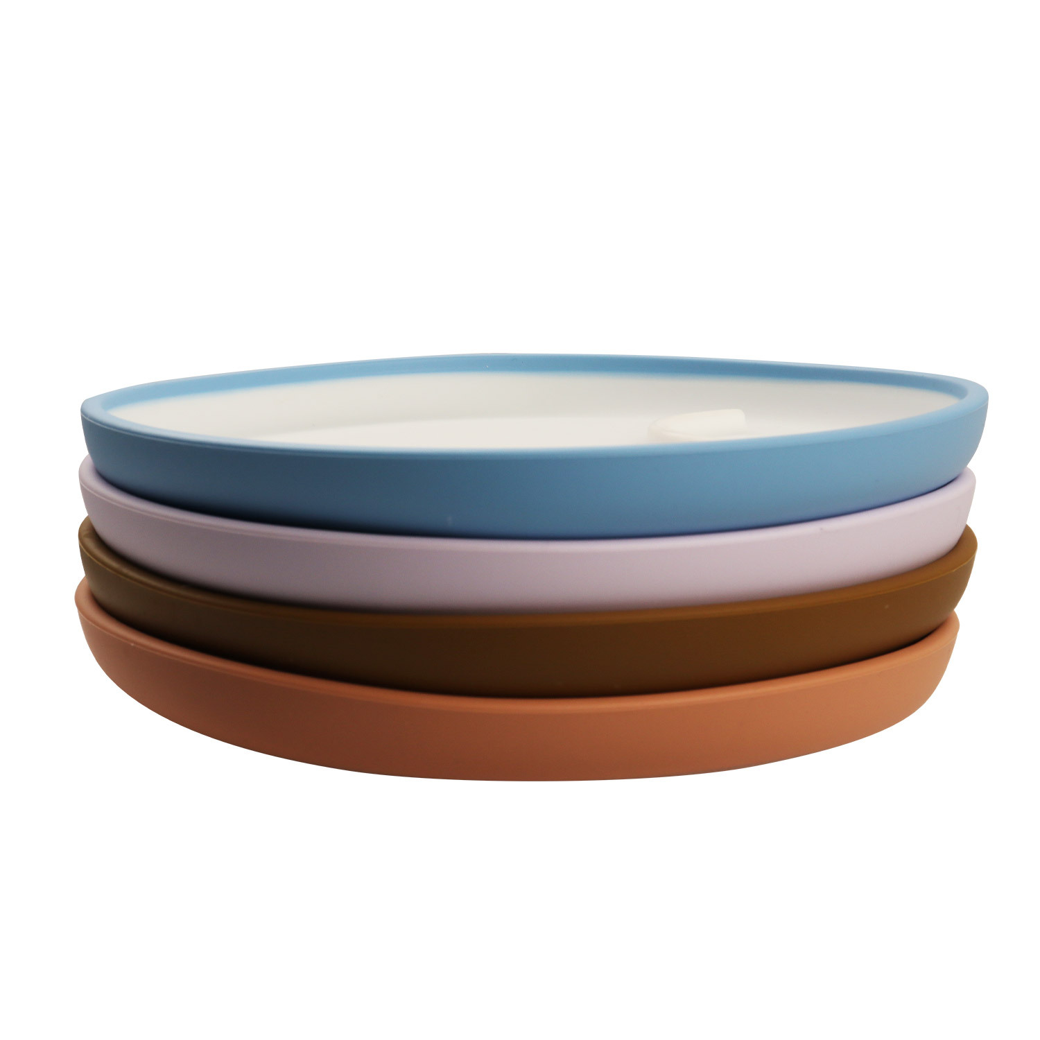Fashionable two-color silicone dinner plates, children's snack plates and bowls, home cross-border e-commerce special tableware for babies to eat Item Picture