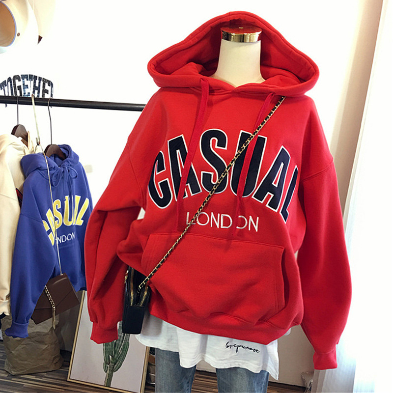 Manufacturer's thickened and fleece 250g hoodie for women in autumn and winter, Korean version for students, loose cec long-sleeved hoodie and jacket, sent on delivery details Picture