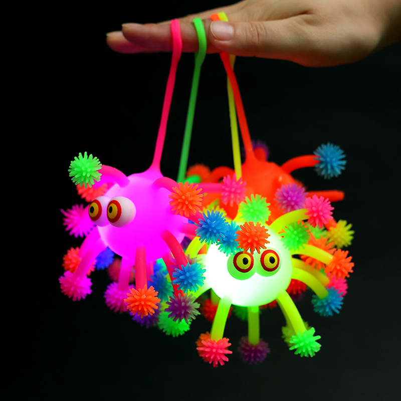 Luminous convex eye snowflake ball toys, children's street stall, wholesale of bouncy balls, luminous toys, fun and entertainment details Picture