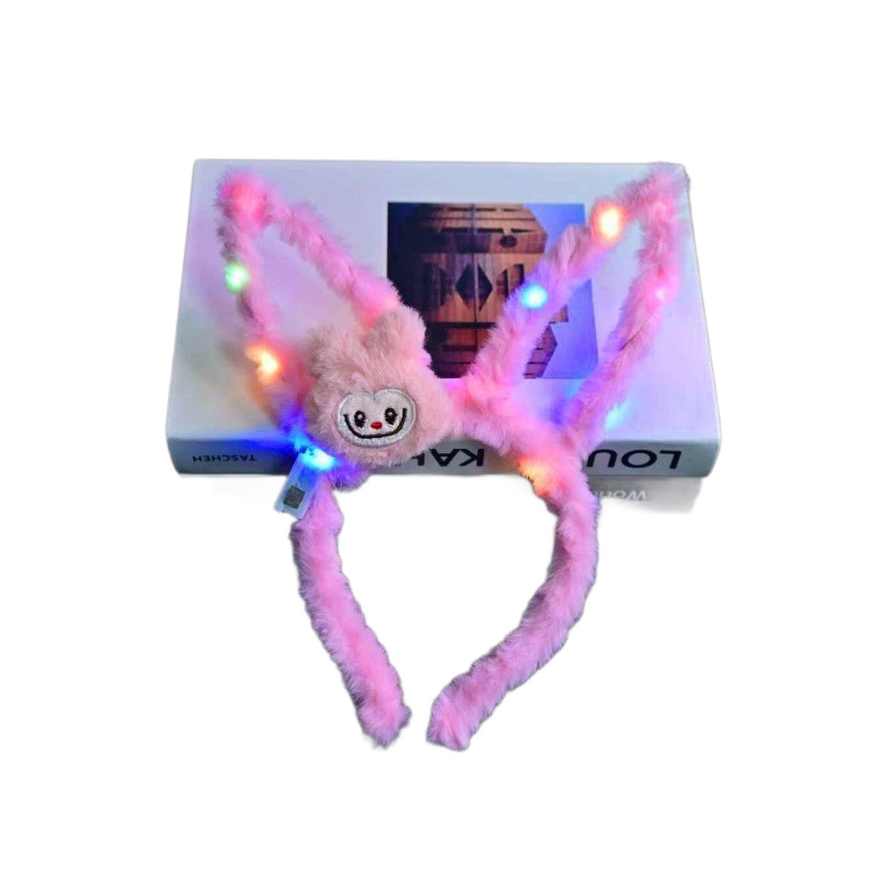 New plush luminous and flashing cartoon hairband headband with 14 lights, plush luminous headwear manufacturer wholesale hair accessories Item Picture