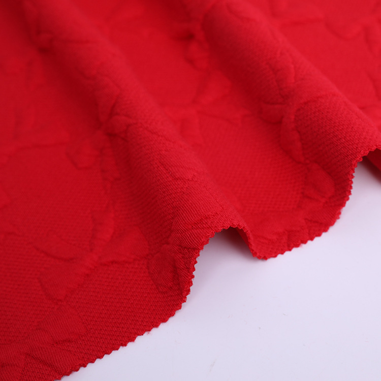 The manufacturer supplies tr fabric full polyester baby and children's stretch knitted jacquard air layer weft dyed cotton-like polyester yarn