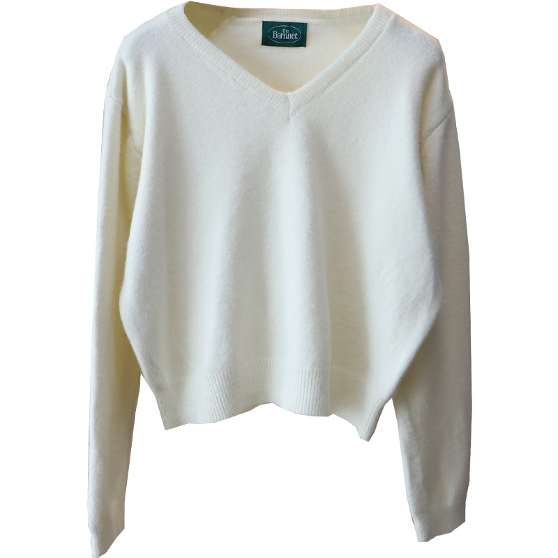 毛衣/打底衫高领/打底针织毛衣/毛衣女宽松韩版/羊绒衫白底实物图