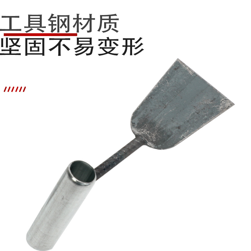 Garden 6-point steel bar shovel, agricultural soil loosening and weeding, grass shovel, wild vegetable digging, flat-head iron shovel, threaded 2-yuan store shovel Application Scenario
