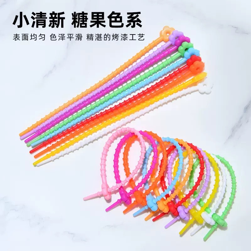 彩色硅胶绳扎带多功能彩色硅胶绳扎带产品图