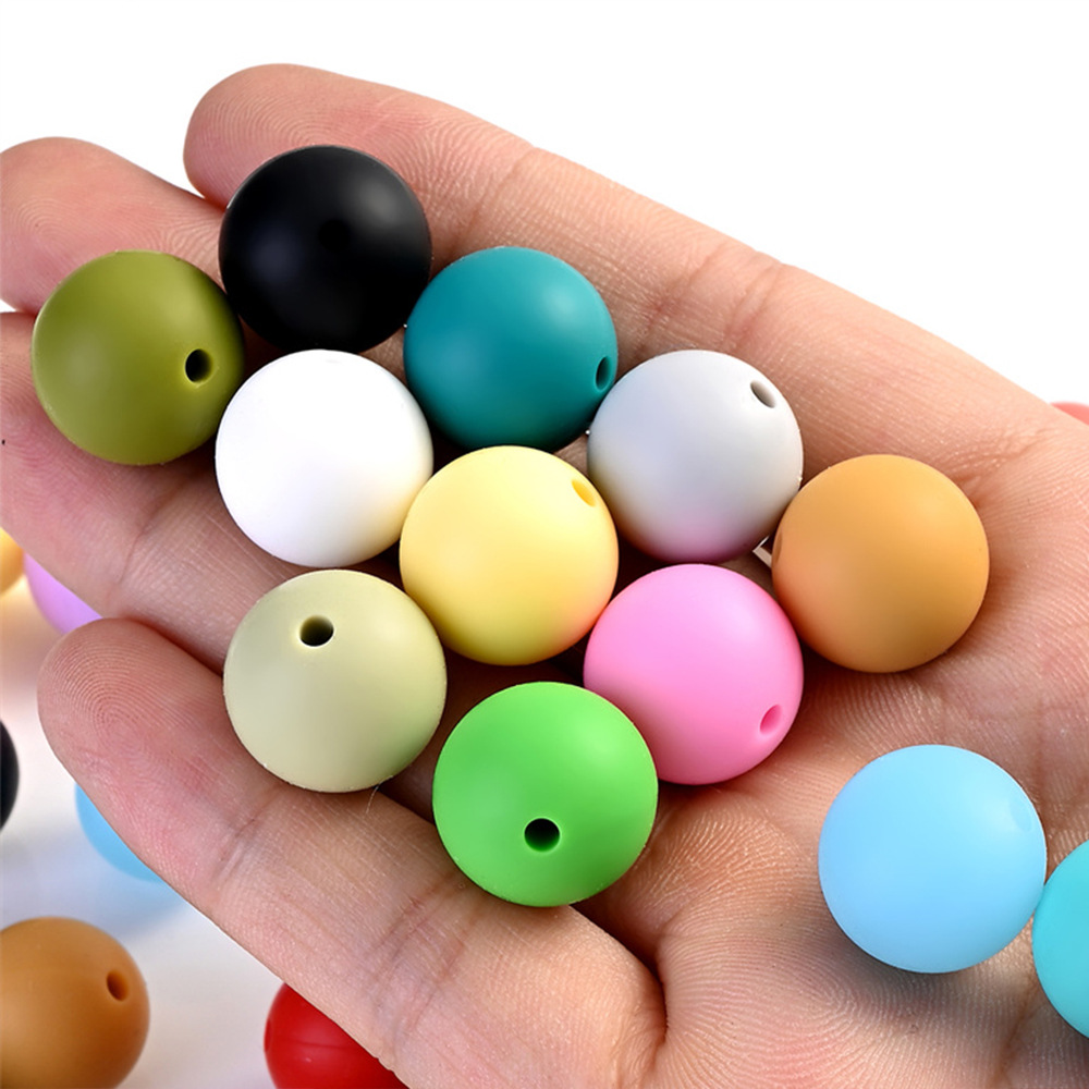 Factory stock custom-made silicone 12mm round beads, loose beads, string beads jewelry accessories, candy-colored silicone beads baby jewelry Specification drawing
