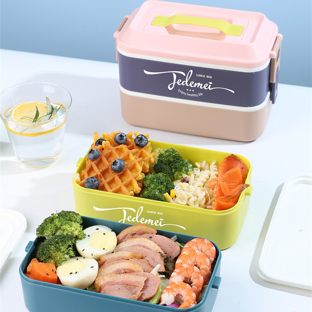 Single-layer and double-layer food-grade 304 stainless steel sealed and insulated lunch box, microwave oven-safe lunch box