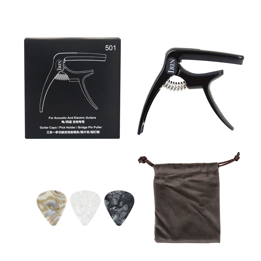IRIN guitar universal 3 en 1 multifunción metal variador clip dip slot para tarjeta strength-up accesorios de guitarra