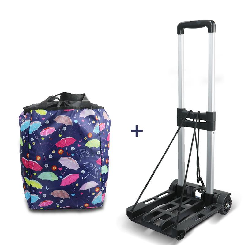 Household shopping cart, grocery shopping trolley, lightweight folding swivel wheel trolley, insulated bag, supermarket shopping cart wholesale Item Picture