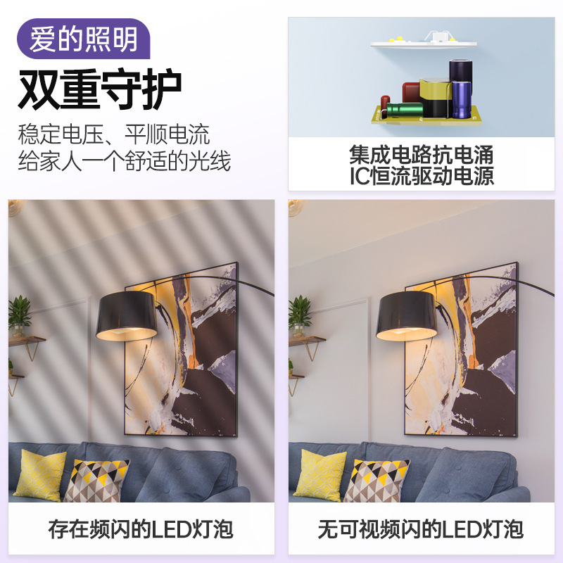 公牛灯泡螺口led灯节能家用超亮e27螺纹电灯吊灯白炽护眼螺旋型泡细节图