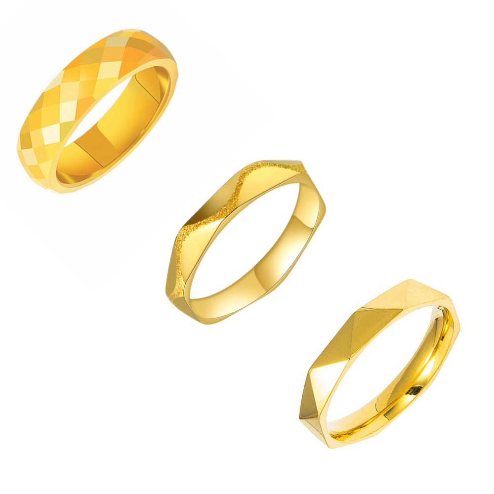 New cross-border titanium steel rings for women from Europe and America, multi-faceted diamond-shaped ring accessories, 3 sets in stock for wholesale Application Scenario