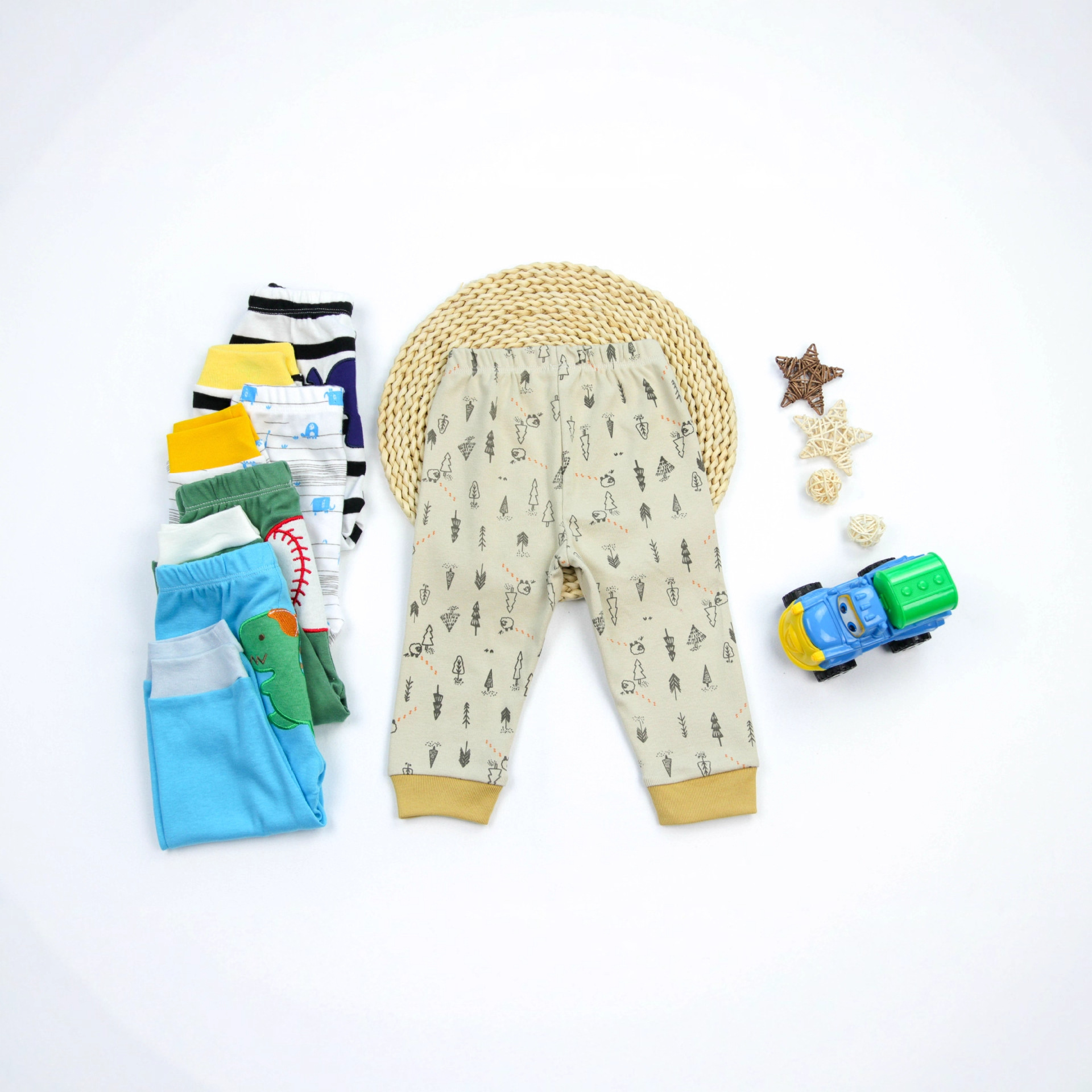 2024 Factory foreign Trade wholesale Summer new cute boys', girls' and infants' cartoon pp pure cotton trousers