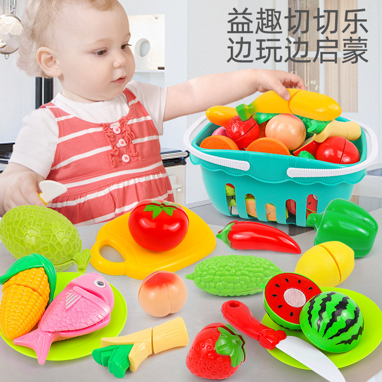 Children's simulation fruit cutting toys, vegetable cutting toys, girl's house playing toys, kitchen cooking utensils toys details Picture