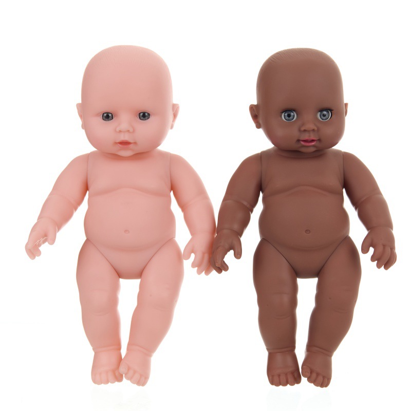 Africano black eva 30CM peludo peludo reborn muñeca emulación bebé goma suave bebé niño niño educación temprana padres jugar Item Picture