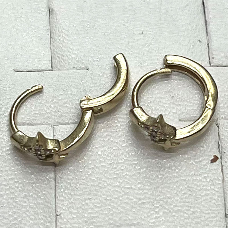 Cross-border bestsellers, Instagram-style earrings, versatile, simple and fashionable, golden earrings, round gold-plated earrings
