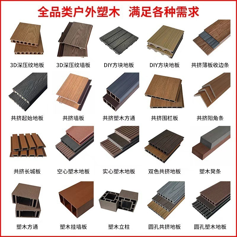 wpc grating wood-plastic Great Wall board, second-generation co-extruded wood-plastic wall panel, wood-plastic fence, outdoor courtyard Specification image