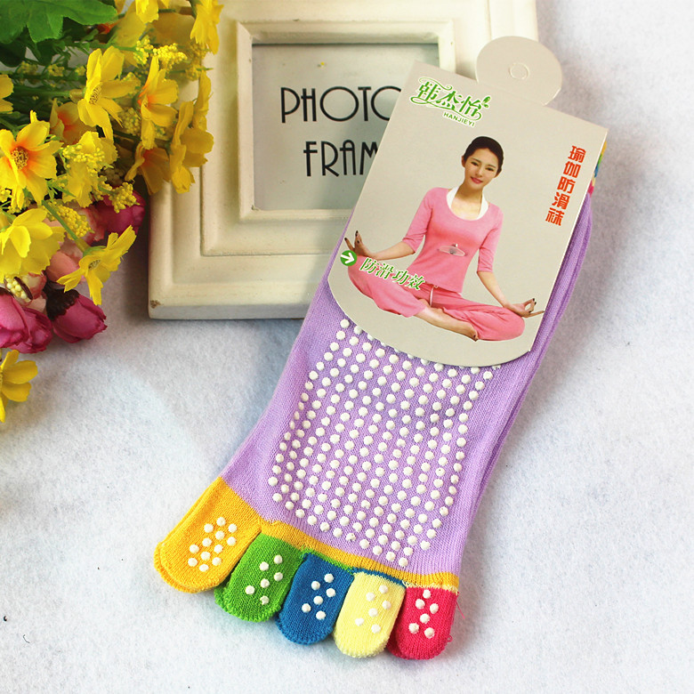 Yoga five-finger socks for women, professional yoga socks, anti-slip socks, suitable for all seasons, medium and short five-toe open-toe socks wholesale Specification image
