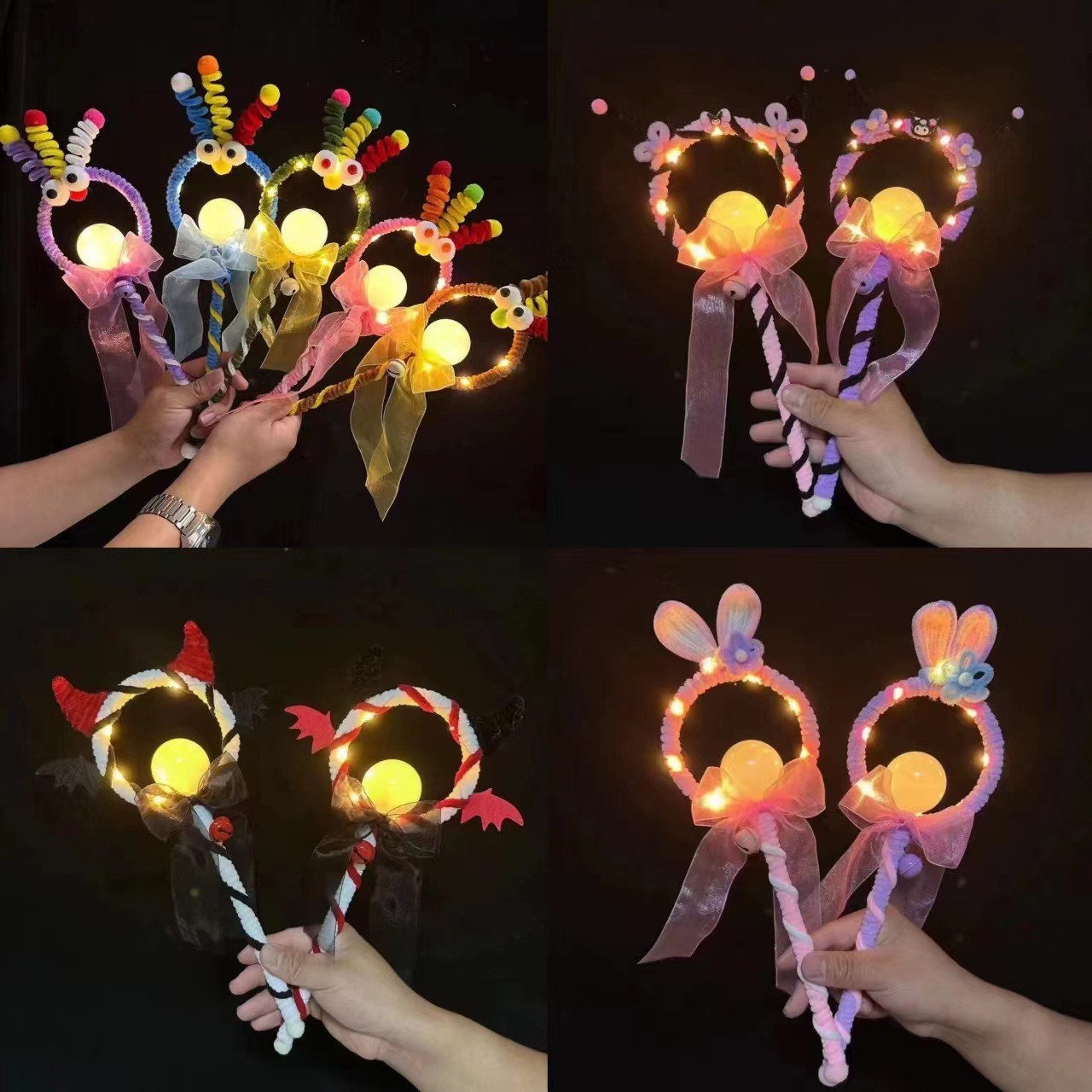 New children's magic fairy wands, twisty sticks, handcrafted glittering cartoon magic wand toys, wholesale at street stalls