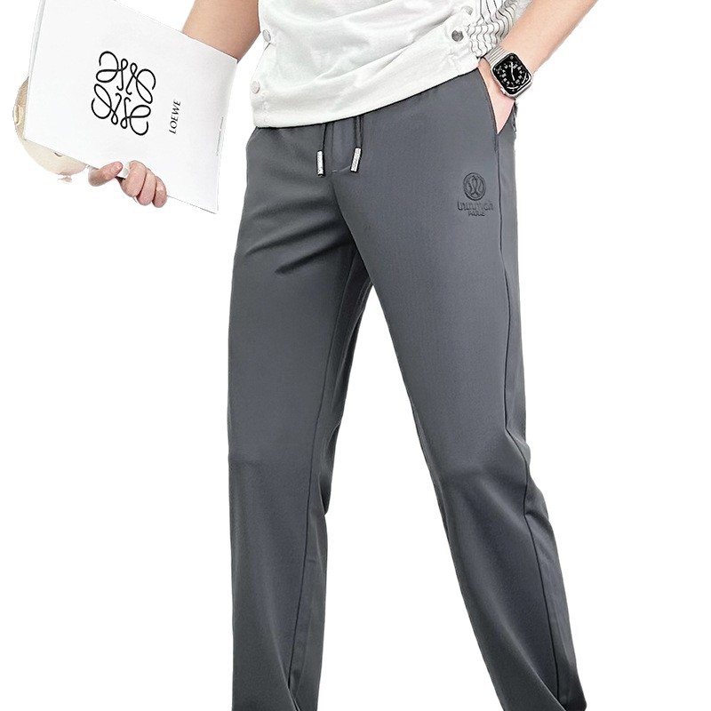 Ice Silk drape Men's 2025 New Summer thin and versatile youth sportswear breathable casual long pants Item Picture