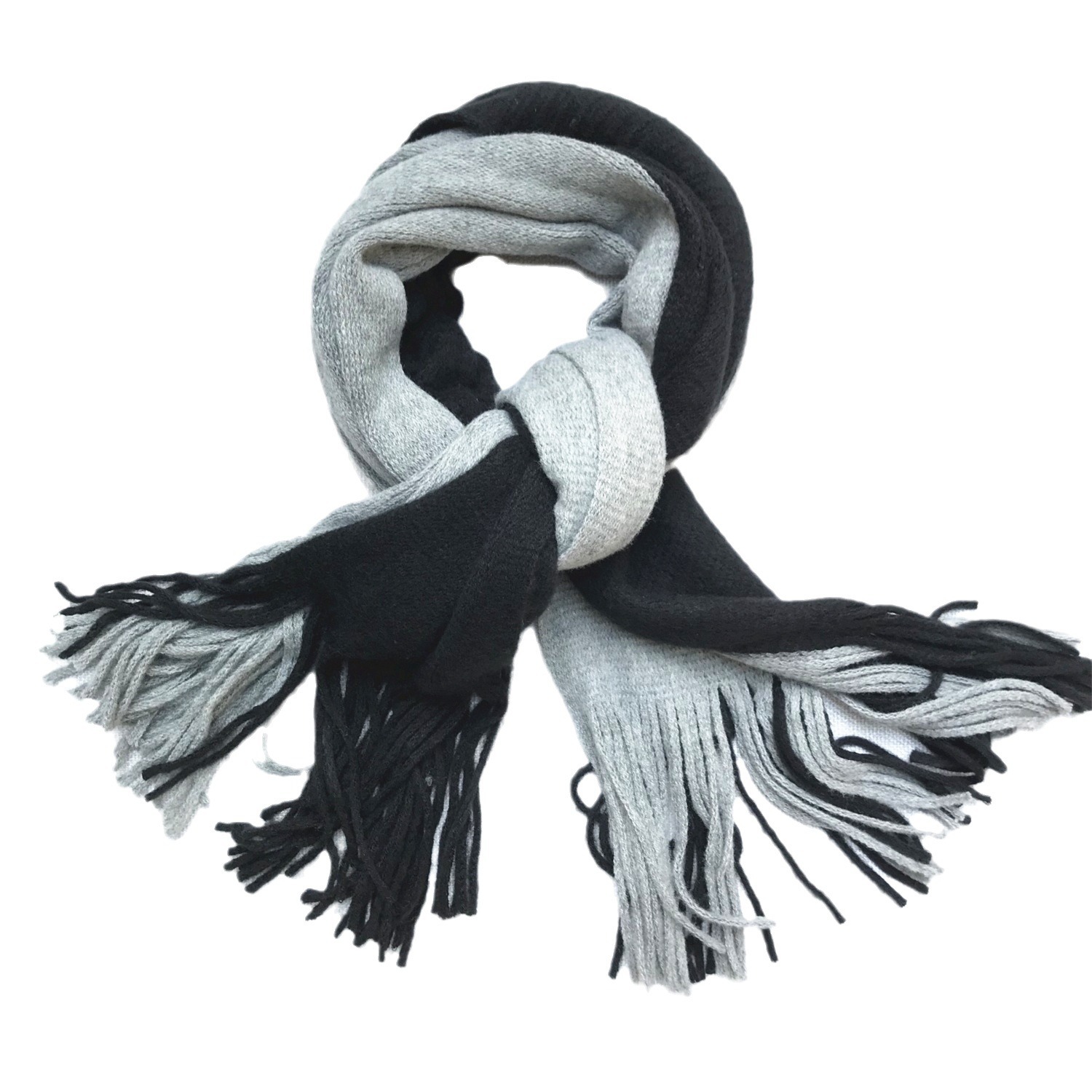 One-piece dropshipping tasselscarf faux cashmere color-blocked men's scarf, women's Amazon scarf, thickened and warm tasselscarf, wholesale from street stalls Item Picture