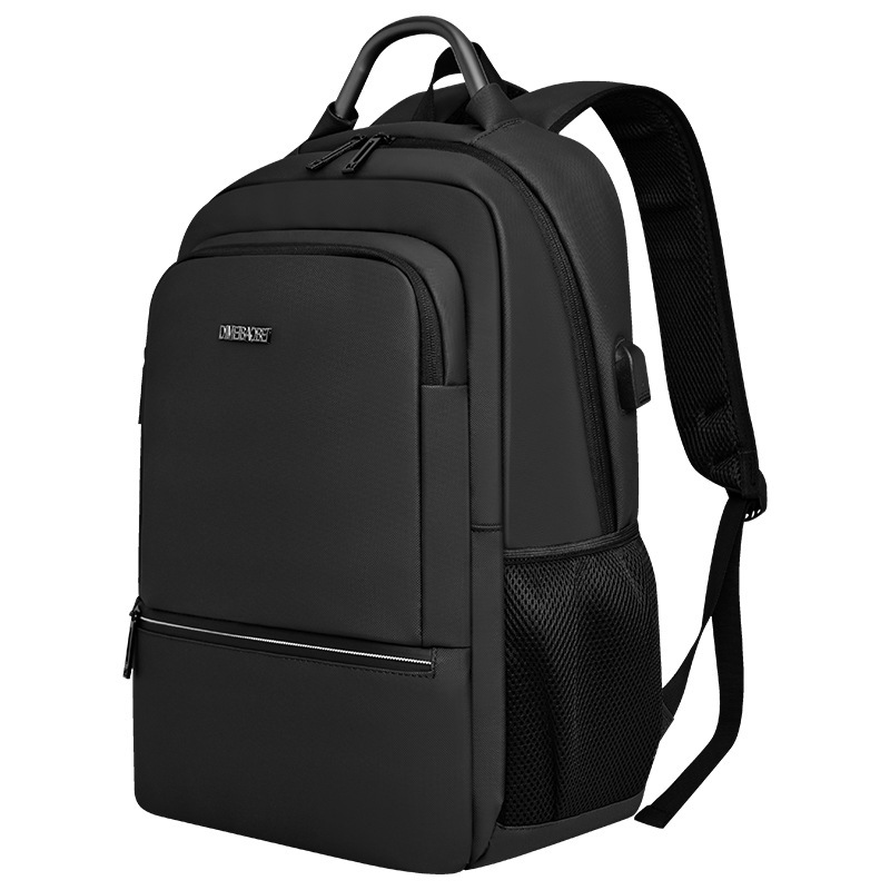 Men's large-capacity business computer bag, double-shoulder commuting backpack, water-resistant and simple high school and college student schoolbag Item Picture