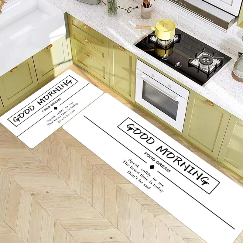 跨境简约印花抗疲劳厨房垫长条防水防油地垫入户门进门防滑门垫