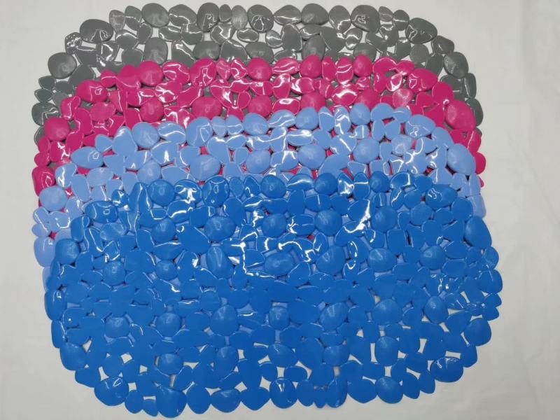 防滑浴室垫F-03实色椭圆石头洗澡垫按摩垫镂空吸盘卫浴脚垫细节图