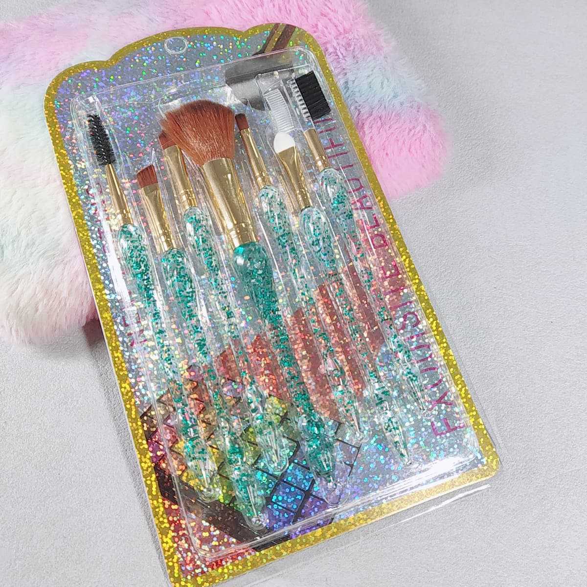 现货读美跨境爆品7支水晶充粉化妆刷套刷高颜值初学者美妆工具批