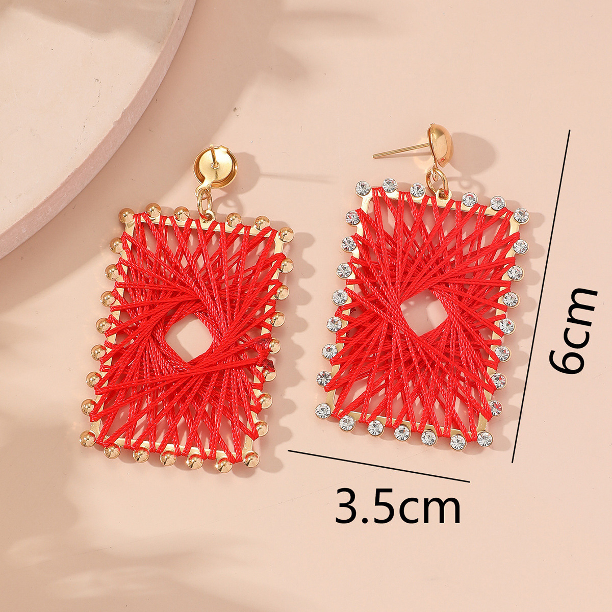 Factory wholesale hand-woven vintage earrings, wrapped stud earrings and earrings, exquisite, light luxury and artistic style details Picture