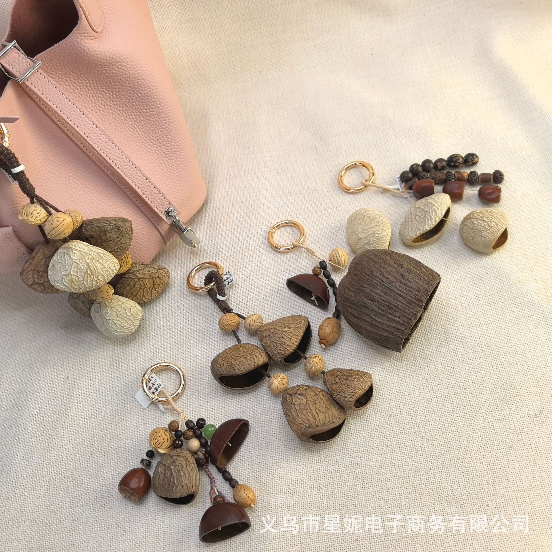 印尼大橡果壳手作果壳风铃包挂治愈系美拉德棕色系高级感钥匙扣