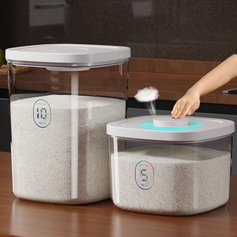 Vacuum-sealed storage bucket, cat food storage box, moisture-proof and insect-proof, large-capacity press-type food-grade pet food storage details Picture
