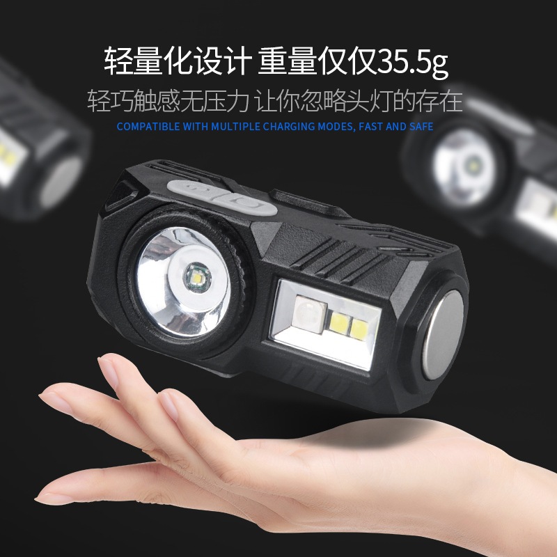 T131 Light sensor headlamp USB charging night fishing lamp Running cap clipper headlamp Wearing dual-purpose four-source LED headlamp Specification image