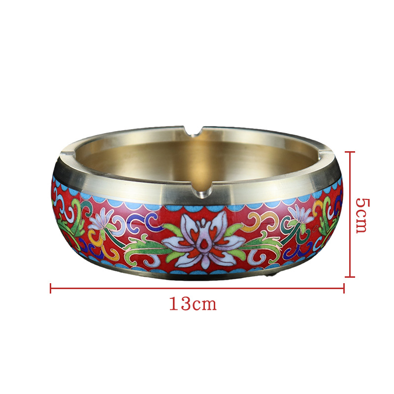 Beijing Cloisonne craft cultural gift and decorative items, traditional cast copper filigree low-temperature enamel ashtrays Item Picture