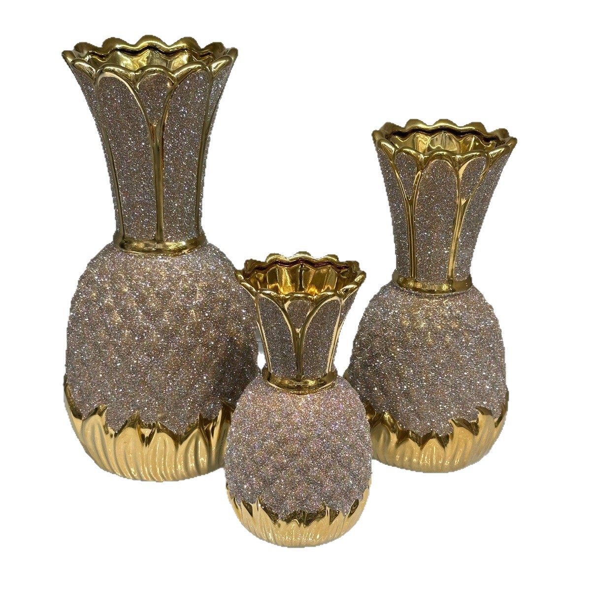 Creative vases, ceramic ornaments, European-style electroplated gold handicrafts, home decoration ornaments, factory direct sales Item Picture