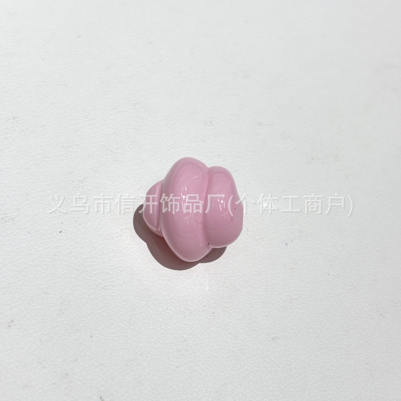 Through hole multi-color baked paint acrylic cake beads, handmade jewelry accessories, diy mobile phone chains, key chains, bag hanging materials Specification image