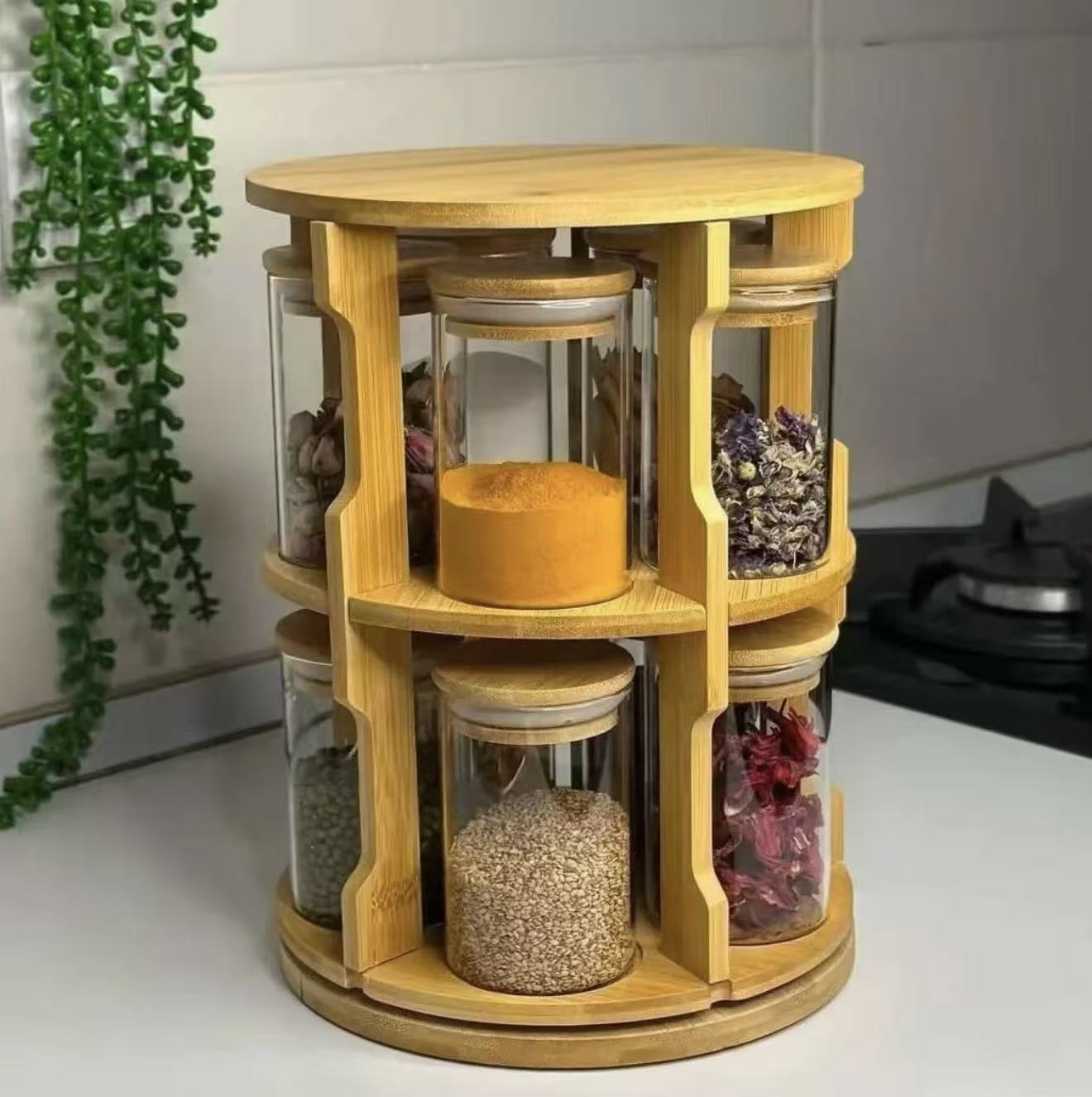 High-end household kitchen multi-layer moisture-proof tea canister, grain storage canister, high borosilicate glass sealed canister Application Scenario