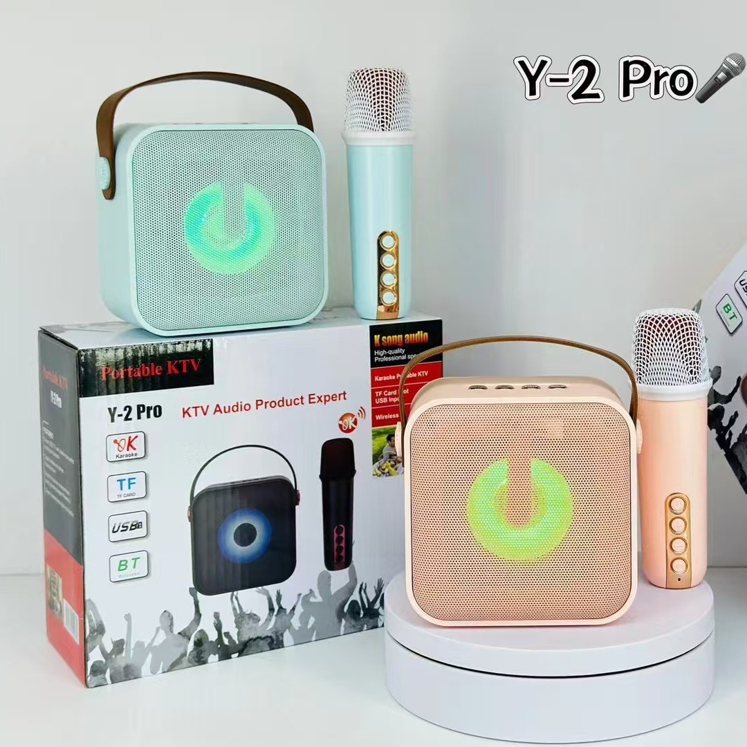 The new cross-border Y-2 Pro wireless microphone, Bluetooth, portable home and outdoor karaoke speaker, and long-lasting microphone