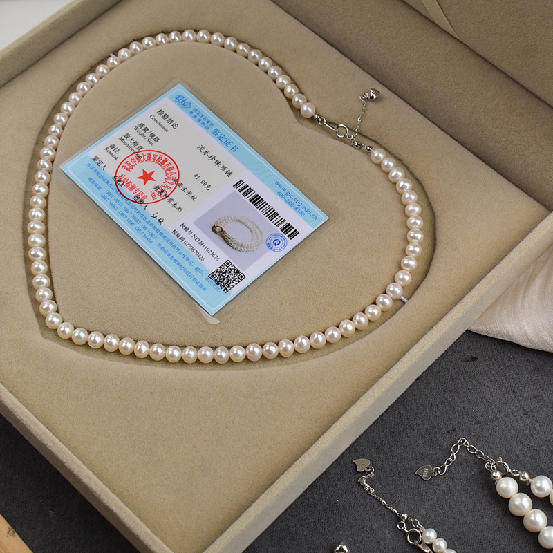 天然淡水baby小珍珠项链女925银近圆珠简约素链日常百搭锁骨链产品图