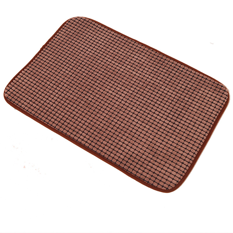 玉米粒海绵飘窗吸水除尘吸水防滑地垫 脚垫卧室客厅地垫白底实物图